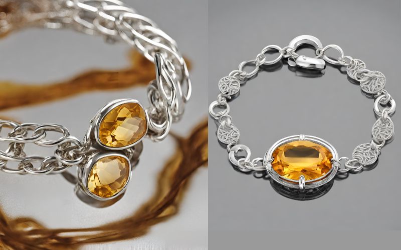 citrine bracelet, citrine gemstone bracelet, silver citrine bracelet, bracelet with citrine gemstone